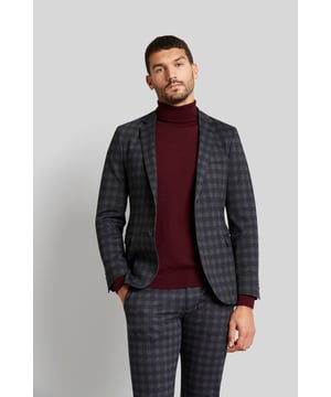 Das elegante Reverskragensakko mit Pattentaschen, einer Brusttasche und einem Clutch Pin am Revers überzeugt durch seine zurückhaltende Optik. Das Sakko ist halb gefüttert und ist mit einer High-Stretch-Funktion ausgestattet. Das 1-reihige Sakko ist mit seiner bedruckten Karomusterung ein Hingucker.