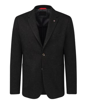 Ergänze deine Garderobe mit dem sportlichen Reverskragensakko von bugatti. Mit aufgesetzten Taschen, einer Brusttasche und seitlichen Schlitzen bietet dieses Sakko sowohl Stil als auch Funktionalität. Der Baumwoll-Mix und die Flexcity-Ausstattung sorgen für eine körpernahe Passform und Bewegungsfreiheit. Das Sakko besticht durch seine moderne 2-Knopf-Form und dezente farbliche Akzente.