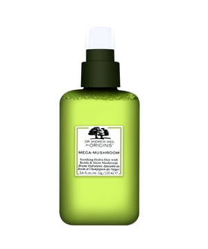 Revitalize your skin with Origins Mega-Mushroom Soothing Hydra-Mist, expertly formulated to enhance radiance and hydration. This refreshing mist, enriched with powerful mushroom extracts, plumps and protects your skin from environmental stressors. The soothing properties of Reishi mushroom reduce irritation and redness, while Snow mushroom extract provides deep hydration. Ideal for dry skin and suitable for vegans, this mist is perfect for a quick refresh anytime. Enjoy the benefits of clean beauty with no harmful ingredients, ensuring your skin feels nourished and revitalized.