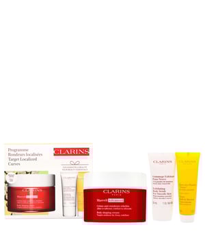 Discover the Clarins Targeted Body Care Gift Set, designed to enhance your curves. This luxurious set includes: 
- Clarins Masvelt Advanced Body Shaping Cream (200g) for firming and smoothing your skin with coconut oil and aloe vera. 
- Clarins Exfoliating Body Scrub (30ml) that detoxifies and softens your skin. 
- Clarins Tonic Bath & Shower Concentrate (30ml) that invigorates and cleanses with refreshing scents. Elevate your body care routine with this complete set for softer skin.
