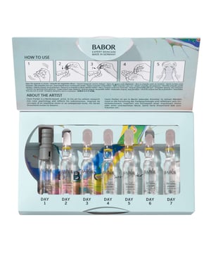 Experience the fusion of art and skincare with the BABOR Limited Edition Resurfacing Ampoule Set, featuring 7 individual 2 ml ampoules. This exclusive collection, created with artist Cevin Parker, transforms your skincare routine into a vibrant self-expression ritual. Each ampoule enhances your natural beauty, delivering high-dose active ingredients for every skin type. Simply shake, snap, and apply for hydration and rejuvenation. With a commitment to purity and effectiveness, BABOR's ampoules are the perfect addition to elevate your skincare.