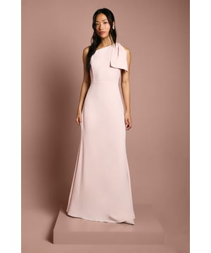 Simple, elegant, and timeless, this refined maxi dress will favour every body type. Imagined with an asymmetric neckline in a sculpting silhouette and completed with a bow at the shoulder to up the ante on the drama. Made from Karina crepe: presented in an elegant matte finish, this rich fabric drapes over the body with structural fluidity, masterfully tracing and contouring the silhouette. Level of stretch: little. This dress fastens with a rear concealed zip.This style is part of the Coast Honoured Collection, a dedicated range of never out-of-stock, bridesmaid dresses guaranteed to favour every member of your bridal party. Available in a selection of bestselling colour palettes, perfect for mix-and-match groups.