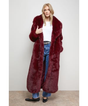 Maxi Faux Fur Plush Coat
