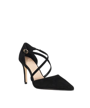 Step out in sophistication with Corneti, our suede high heel court shoe. Designed with elegant cross-over straps that fasten securely with a branded buckle, this pointed-toe silhouette brings a refined finish to occasion and evening looks alike.