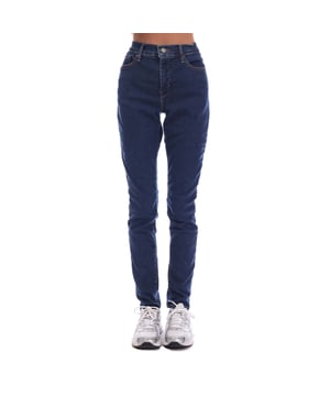 Crafted in a super-comfortable cotton blend twill  these mid-rise jeans were built to contour curves  lengthen legs and celebrate your form thanks to an innovative tummy-slimming panel. This timeless silhouette features belt loops  contrast stitching  a central zip fly with button fastening and the traditional 5 pocket designs. Decorated in a dark denim wash  the design is completed with the signature Levi's brand patch to the rear.