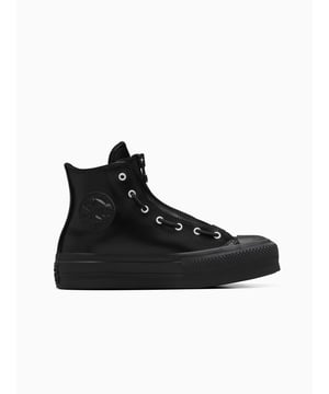 CONVERSE BLACK WOMENS LUX CHUCK TAYLOR ALL STAR HI TOP LIFT TRAINERS
