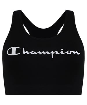Power through your workouts with the Champion Logo Women’s Black Sports Bra—designed to provide comfort, support, and style in every move. Perfect for high-impact activities or everyday wear, this sports bra blends functionality with iconic Champion branding.
Key Features:
Moisture-Wicking Fabric: 

Keeps you dry and comfortable by drawing sweat away from the skin.

Supportive Fit: 

Designed to offer medium support for a wide range of activities.

Elastic Underband: 

Provides a secure fit that stays in place without digging in.

Breathable Mesh Panels: 

Enhance ventilation to keep you cool during intense workouts.

Classic Black Colour: 

Sleek and versatile, perfect for pairing with any workout gear.

Bold Champion Logo:

Adds sporty style and authentic branding.

Whether you’re hitting the gym or running errands, the Champion Logo Women’s Black Sports Bra offers the perfect combination of support and style to keep you moving confidently.