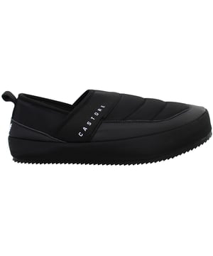 Step into everyday ease with the Castore Logo Men’s Black Slippers — a sleek, minimalist essential designed for post-training recovery, home comfort, or laid-back style. Blending Castore’s refined aesthetic with simple functionality, these slip-ons deliver understated luxury with every step.
Key Features:
Moulded EVA Footbed:

Lightweight and cushioned for optimal comfort, ideal for daily wear around the house, gym, or poolside.

Wide Synthetic Strap:

Smooth, soft upper strap provides a secure yet comfortable fit, designed for easy slip-on access.

Debossed Castore Logo:

Features a bold yet subtle logo across the strap for a premium, athletic-inspired finish.

Durable Rubber Outsole:

Offers grip and stability on a variety of indoor and outdoor surfaces.

Water-Resistant Construction:

Suitable for use in wet areas like locker rooms, showers, or pool decks.

Whether you’re cooling down after a session or kicking back at home, the Castore Logo Slippers combine performance simplicity with everyday comfort and sharp visual appeal.