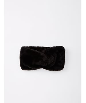V BY VERY BLACK FAUX FUR HEADBAND