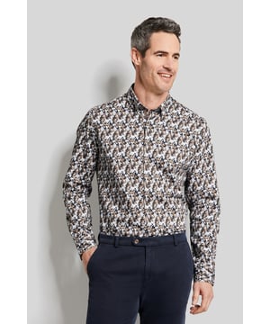 Dankzij de casual look is dit overhemd perfect om elke dag te dragen. De bloemmotieven zijn fascinerend. De button-down kraag en de subtiele beige contrasten maken het ontwerp compleet.