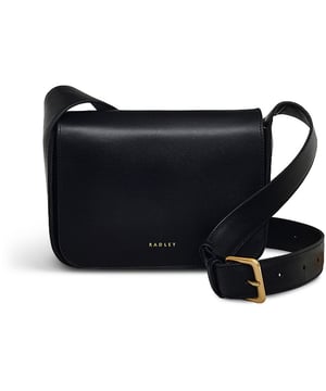 Bolso de mano negro Radley Westwell Lane para mujer, fabricado con cuero. Presenta: cierre magnético, bolsillo trasero deslizante, llavero desmontable, compartimento espacioso y medidas de 18.5 x 12.5 x 6 cm.