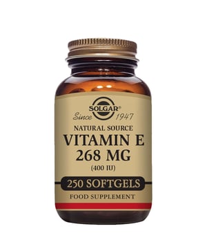 Discover the benefits of Solgar Natural Source Vitamin E Softgels, each containing 268mg (400 IU) of natural Vitamin E (d-alpha tocopherol). This potent antioxidant supports your immune system and protects your cells from oxidative stress. Made with high-quality ingredients for optimal absorption, these softgels are free from sugar, gluten, and artificial additives. Perfect for anyone looking to enhance their health, take one softgel daily for a wellness boost. Trust Solgar, a brand recognized for excellence since 1947.