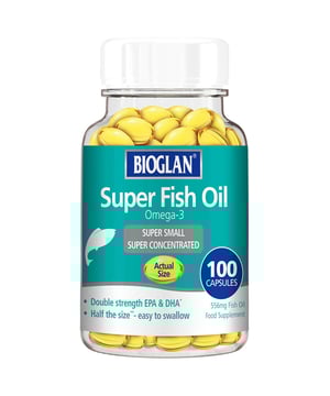 Discover the power of Bioglan Super Fish Oil, designed to deliver optimal Omega-3 benefits in a compact size. Each capsule is super concentrated, offering more EPA and DHA than standard 1000mg capsules, yet is half the size for easy swallowing. Enjoy the numerous health benefits including support for heart health, brain function, and eye health. Simply take 1-2 capsules daily after meals with water. Remember, supplements should complement a balanced diet and healthy lifestyle. Keep away from children's reach.