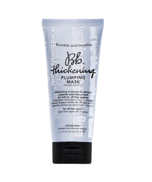 Discover the Bumble and bumble Thickening Plumping Mask, a luxurious treatment for fine to medium hair. Infused with hydrating ingredients, this mask enhances volume and leaves hair softer and more manageable. Hydrolyzed rice proteins boost volume, while Kukui seed and coconut oils condition and smooth strands. Ideal for hair needing extra volume and moisture, apply to shampooed hair, massage from roots to tips, and leave for 2-5 minutes before rinsing. Enjoy a cruelty-free formula free from parabens and formaldehyde.