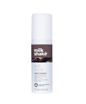 Introducing milk_shake SOS Roots in Dark Brown, the perfect solution for instant hair color touch-ups. This innovative spray effectively conceals grey hairs while ensuring a natural look without leaving any residue. Formulated with mineral-based pigments, it provides vibrant color and quick application. Simply hold the can 10cm from your roots, spray in short bursts, and comb through for seamless blending. Ideal for women looking to maintain their hair's beauty, this 100-gram spray is a must-have in your hair care routine.