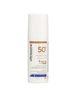 Protect your skin from premature aging and sun damage with Ultrasun Face Anti-Age Tinted SPF 50+. This lightweight tinted fluid offers robust protection against UVA, UVB, blue light, and infrared-A rays. Perfect for light makeup days, it can replace your daily moisturizer or foundation, providing a warm tint suitable for all skin tones. Enriched with Ectoin®, Vitamin E, and GSP-T, this formula nourishes and revitalizes your skin, leaving it soft and radiant. Non-comedogenic, ultra-lightweight, water-resistant, and vegan-friendly, it's ideal for daily use. Apply 15 minutes before sun exposure.