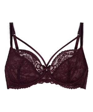 Deze bh is gewoon prachtig! Hij biedt de juiste ondersteuning en de semi-transparante cups zijn prachtig afgewerkt met kant, glitter en een klein sieraad. Combineer met bijpassend slipje voor een complete set.