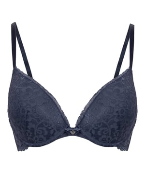 Deze bh is volledig van kant. Dit maakt het super sexy! De bh is afgewerkt met een strikje tussen de cups. Combineer het met de bijpassende slip voor de complete look!