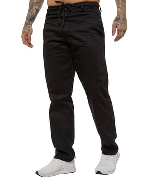 The Men’s Relaxed Fit Rugby Trousers offer the perfect balance of smart style and all-day comfort. Crafted with a relaxed silhouette, they feature an elasticated waistband with inner drawcords for a secure, personalised fit, along with a zip fly fastening for ease. Two front pockets and two rear pockets provide practical storage, while branded buttons and rivets add a refined finishing touch