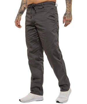 The Men’s Relaxed Fit Rugby Trousers offer the perfect balance of smart style and all-day comfort. Crafted with a relaxed silhouette, they feature an elasticated waistband with inner drawcords for a secure, personalised fit, along with a zip fly fastening for ease. Two front pockets and two rear pockets provide practical storage, while branded buttons and rivets add a refined finishing touch