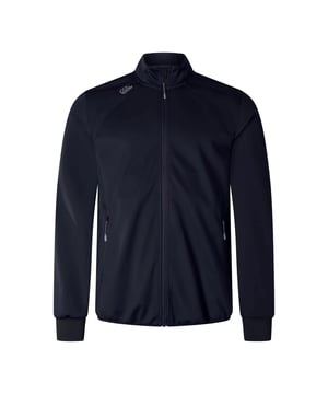 100% Polyester. Shell: Softshell. Lining: Bonded Fleece, Soft. Design: Logo. Fabric Technology: Water Resistant, Windstopper. Sleeve-Type: Long-Sleeved. Cuff: Ribbed. Neckline: Standing Collar. Pockets: 2 Side Pockets, Zip. Fastening: Full Zip. S: 39 in. M: 41 in. L: 43 in. XL: 45 in. XXL: 48 in. 3XL: 51 in. 4XL: 53 in.