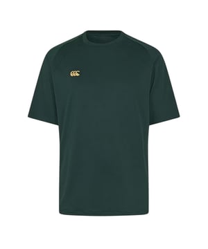 95% Recycled Polyester, 5% Elastane. Fabric: Jacquard. Design: Contrast Logo, Plain. Neckline: Crew Neck, Self Fabric. Sleeve-Type: Short-Sleeved. Hem: Twin Needle Stitch. Laser Cut Ventilation. 155gsm. S: 39 in. M: 41 in. L: 43 in.