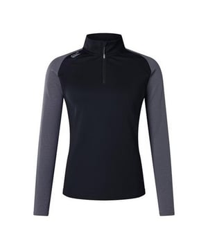 92% Recycled Polyester, 8% Elastane. Fabric: Honeycomb, Stretch. Design: Colour Block, Logo. Fabric Technology: Breathable, Moisture Wicking, Quick Dry, Vapodri. Sleeve-Type: Long-Sleeved, Raglan. Shaped, Shaped Hem. Neckline: Standing Collar. Fastening: Pull Over, Quarter Zip. 8 UK: 32 in. 10 UK: 34 in. 12 UK: 36 in. 14 UK: 38 in. 20 UK: 44 in. 18 UK: 42 in. 16 UK: 40 in.