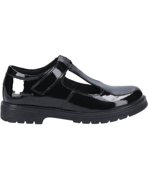 Upper: Patent Leather. Fastening: Touch Fastening Strap. Fabric Technology: Micro Fresh. Memory Foam Sock, Padded Collar, T-Bar. Low Heel. Cut: Low Cut. Design: Plain. Toe Style: Round.