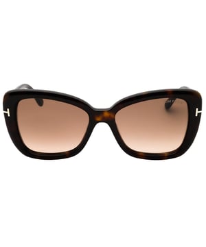 Elevate your eyewear collection with Tom Ford Dark Havana Framed Gradient Brown Sunglasses, where classic design meets modern luxury. The rich dark Havana frame exudes timeless sophistication, perfectly complemented by gradient brown lenses that offer seamless sun protection and enhanced visual clarity. Crafted from 100% durable plastic, these sunglasses provide lightweight comfort for all-day wear. With dimensions of 55x17x140 mm, they ensure a comfortable and flattering fit for a variety of face shapes. Combining style, comfort, and practicality, these sunglasses are the perfect accessory to complete any outfit with effortless elegance