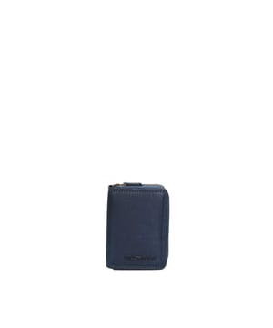 Cartera de hombre en cuero genuino - Modelo Zenitho Elite - Con cremallera - 8.0 x 10.0 x 3.0 cm