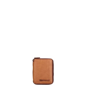 Cartera de hombre en cuero genuino - Modelo Bastian Nova - Con cremallera - 11.0 x 7.5 x 3.0 cm