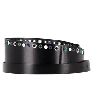 VINTAGE, RRP AS NEW
Add instant edge to your look with the Isabel Marant Wide Waist Belt, crafted in smooth black leather and finished with silver-tone hardware. Designed to cinch and define, this belt features multicolor eyelet detailing that adds a playful yet polished twist to its utilitarian silhouette. The buckle closure allows for adjustable wear, making it both striking and functional.


Isabel Marant Wide Waist Belt in Black Leather
Condition: Excellent
Signs of wear:  No sign of wear.
Packaging: None
Color: black
Material: Leather | leather
Size: One Size | One Size
Measurements: Width: 70; Length: 1600
SKU: NAPPUGBAC525951W