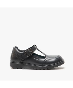 Klassieke meisjesschoen voor terug naar school van Hush Puppies - Kerry heeft het iconische Custom Fit-systeem, hoogwaardige leren bovenkanten in een T-Bar Buckle-stijl met gewatteerde kraag voor extra comfort en Micro-Fresh-voering