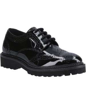 Brogue Style Back To School Girl Shoe; The Gabi features adjustable Lace Up fastening and a flexible EVA Outsole to keep feet comfortable & secure throughout the school day
