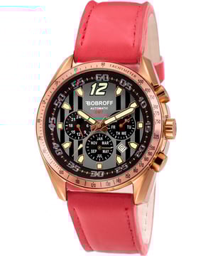 Bobroff BF0016V2-S011 - Reloj para hombre automático acero inoxidable• material: acero inoxidable• cristal: saphir• pulsera: cuero• correa: oro rosado• resistencia al agua: 100 m (10 ATM)• tamaño de la caja: 42 mm