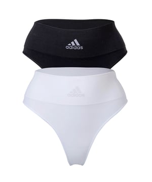 Sportliche Strings für Damen im 2er Pack von der Marke adidas. Aus weichem, multidimensionalem Stretch-Gewebe für optimale Bewegungsfreiheit, dezentes Logo.
