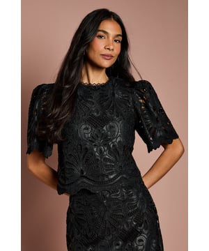 PU Lace Top