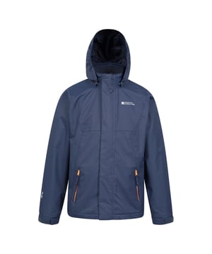 Material: Nylon, Polyester. Lining Material: 100% Polyester. Lining: Mesh. Fabric: Ripstop. Design: Logo, Plain. 3 in 1, High Warmth, Inner Softshell Jacket, Lightweight, Taped Seams. Fabric Technology: Breathable, Waterproof. Neckline: Hooded, Standing Collar. Sleeve-Type: Long-Sleeved. Pockets: 2 Lower Pockets, Zip. Fastening: Full Zip. Waterproof Rating: 2000mm.