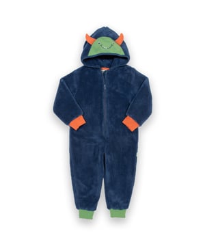 100% recycled polyester | Navy blue | Zip through with Kite zipper pull | Long sleeved | Contrast ribbed cuffs | Hooded | 3D ears and face design on hood | Made in Turkey | Machine washable at 40 degrees, or at 30 degrees to be kinder to the planet