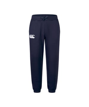 Material: Cotton. Fabric: Fleece, Soft Touch. Design: Embroidered Logo, Plain. Cuffed Ankle. Pockets: 2 Side Pockets. Waistline: Elasticated, Internal Drawcord.