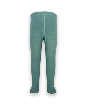 90% organic cotton 8% polyamide 2% elastane | Proud to be certified to the Global Organic Textile Standard (GOTS) | Spruce green cable knit | Rib waistband | Made in Turkey | Machine washable at 40 degrees, or at 30 degrees to be kinder to the planet
