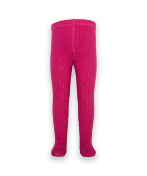 90% organic cotton 8% polyamide 2% elastane | Proud to be certified to the Global Organic Textile Standard (GOTS) | Berry pink cable knit | Rib waistband | Made in Turkey | Machine washable at 40 degrees, or at 30 degrees to be kinder to the planet