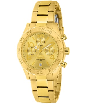 El Invicta 1279 tiene una caja de acero inoxidable de 40 millimetros con una esfera oro.
Esta modelo funciona con un movimiento de Cuarzo preciso.
Resistencia a la presión de aqua de 5 bares.
Este modelo es parte de la colección Invicta Specialty.

2 años de garantía Invicta.