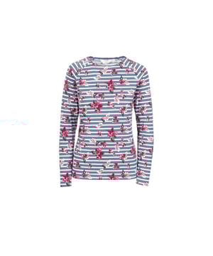 Round Neck.Long Sleeves.Yarn Dyed Stripe.All Over Print.Badge Detail.