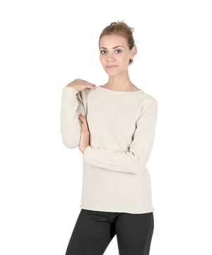 Hochwertiger Damen U.
  Boot.
  Pullover.
  Hergestellt in Italien.
  Mischung aus 70 % Merinowolle und 30 % Kaschmir.
  Weich warm und strapazierfahig.
  Elegantes und zeitloses Design.
  Exklusiv fur Frauen massgeschneidert.