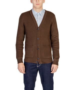 Marke: Antony Morato.
  Geschlecht: Manner.
  Typ: Strickjacke.
  Saison: Herbst/Winter.
  Farbe: Braun.
  Verschluss: Knopfe.
  Armel: Lang.
  Ausschnitt: V.
  Ausschnitt.
  Taschen: Vordertaschen.
  Artikelnummer: MMSW01460.
  YA500083.
  Zusammensetzung: 20% Acryl 6% Wolle 20% Polyamid 54% Polyester.
  Waschen: Maschinenwasche bei 30Â°C.