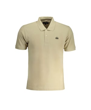 Beige katoenen poloshirt
  Korte mouwen
  Regular fit
  Knoopsluiting met 2 knopen
  Geborduurde details
  Logo
  versiering
