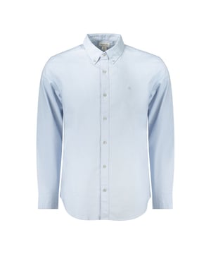 Hellblaues Herrenhemd aus Baumwolle.
  Langarmhemd mit klassischer Passform.
  Scharfer Button.
  Down.
  Kragen.
  Verstellbare Manschetten mit 2 Knopfen.
  Dezente Stickerei des ikonischen Logos.
  Material: Baumwolle Elasthan.
  Farbe: Hellblau.
  Herkunftsland: ID.