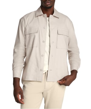 Brand: Calvin Klein
  Gender: Men
  Type: Shirts
  Season: Spring/Summer
  Color: beige
  Fastening: buttons
  Sleeves: long
  Collar: classic
  Article code: K10K114191
  Composition: 2% elastane 47% linen 51% lyocell
Material: 100% cotton