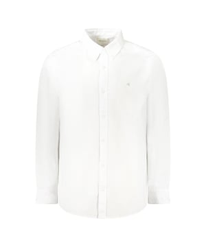 Classic fit long sleeve shirt
  Crafted from premium cotton with a hint of elastane
  Crisp white hue enhances versatility
  Button
  down collar and 2
  button cuffs
  Delicate embroidery and iconic CK logo
  Material: Cotton Elastane
  Country of Origin: ID
  Color: White
  Gender: Men